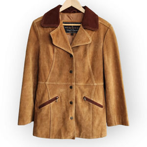 Express Tan and Brown Leather Jacket